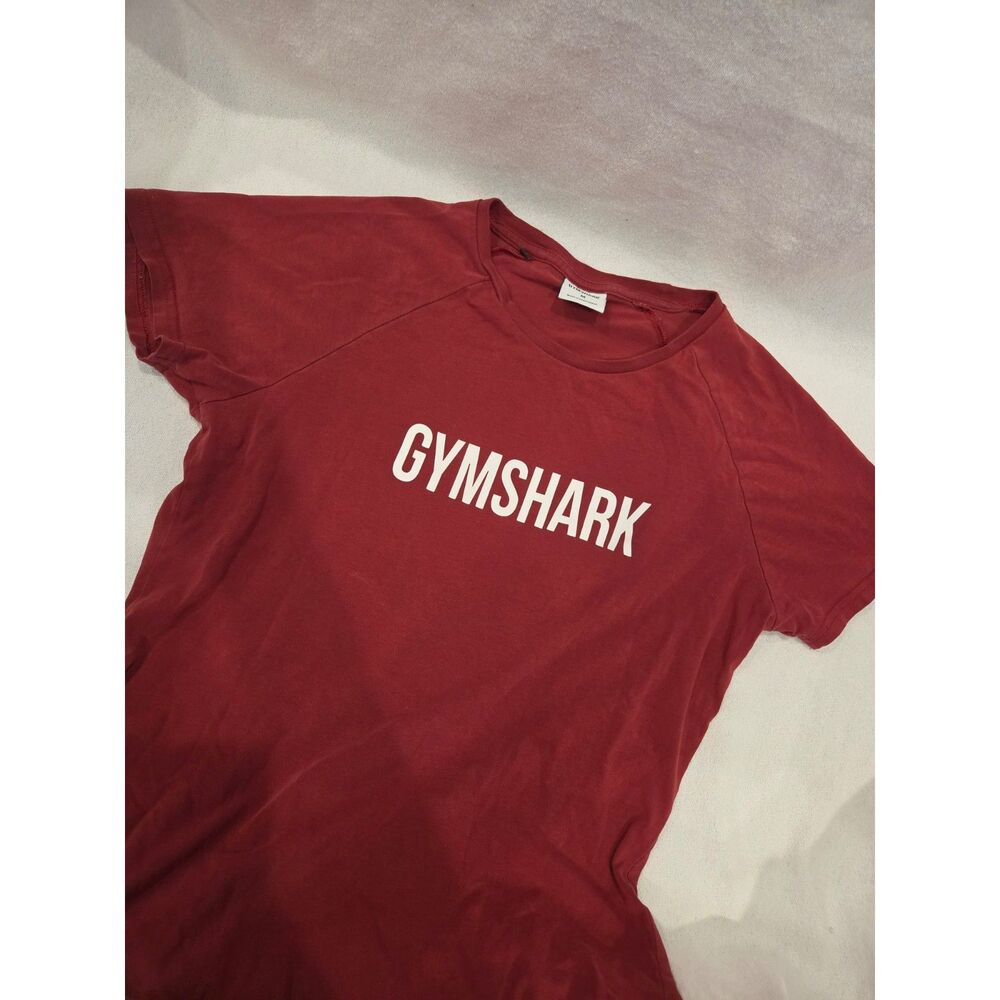 Gymshark Men's Spellout Graphic T shirt Maroon Burgundy Red Gym Workout Size M